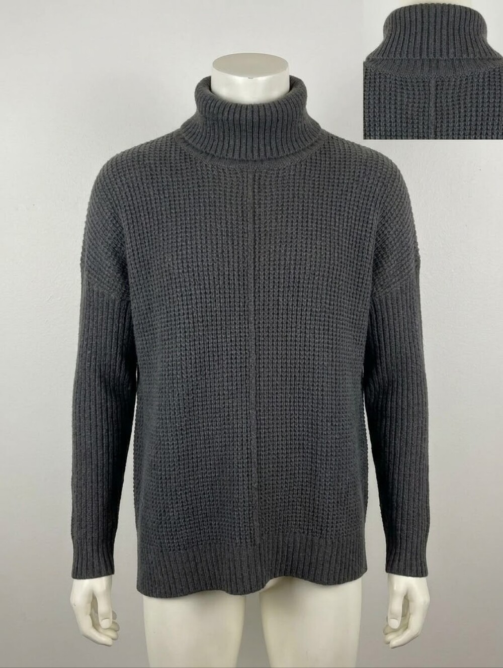 MICHAEL Michael Kors Women Medium Cowl Neck Chunky Knit Sweater Charcoal 2307